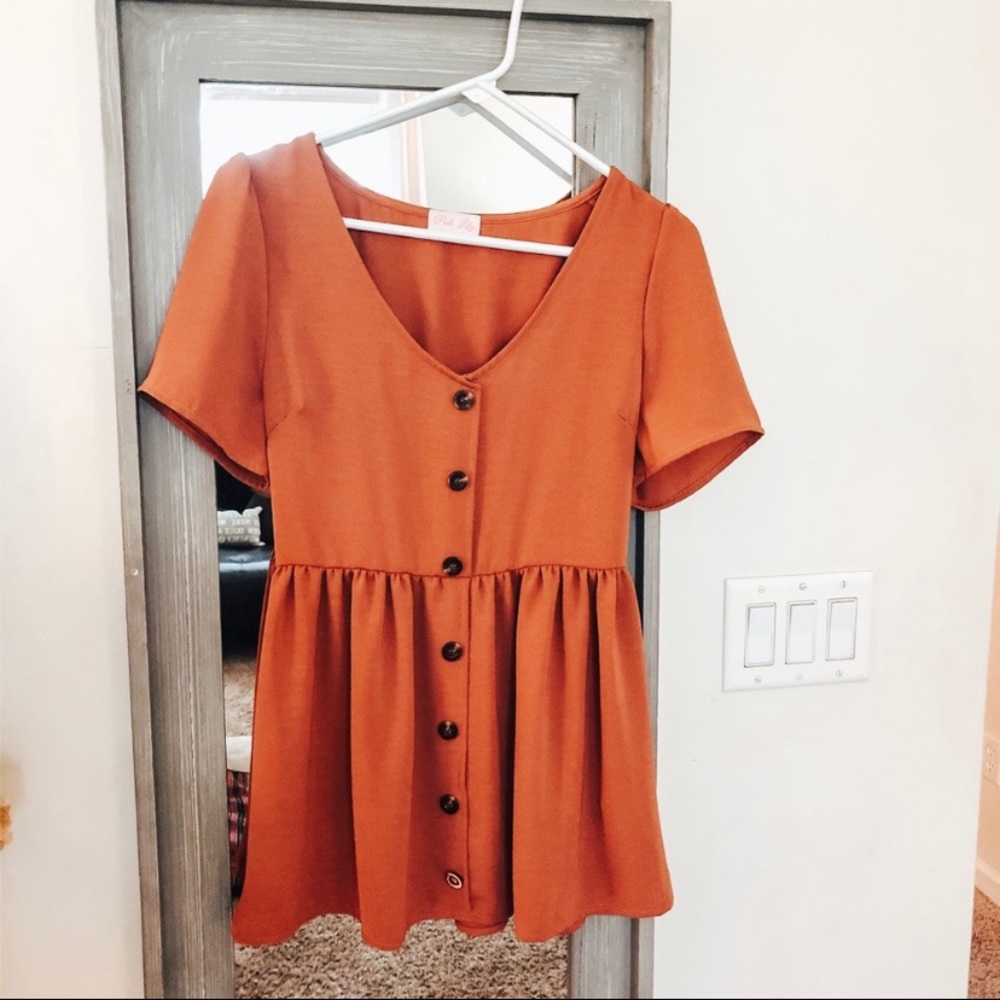 Pink lily orange peplum